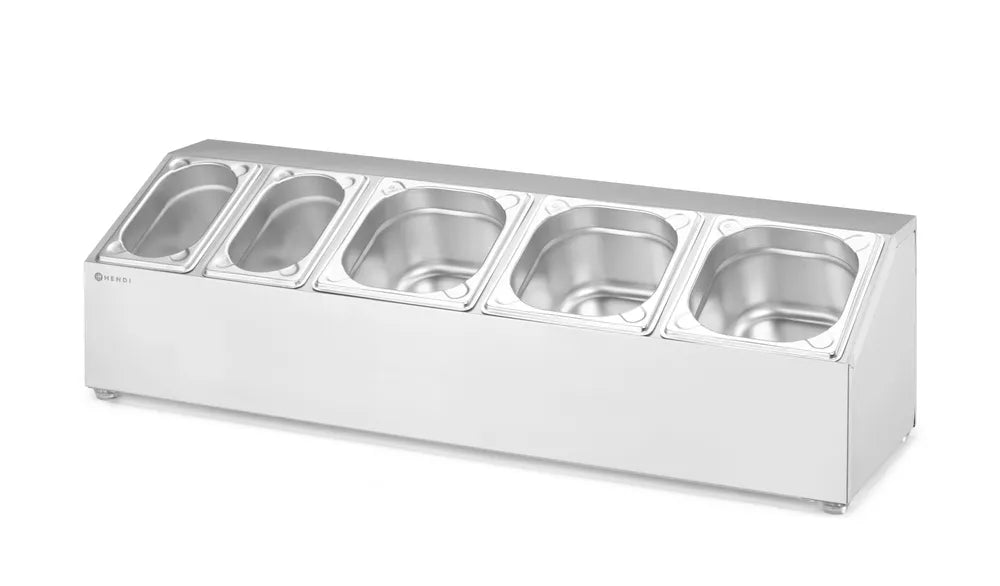 Halterung für Gastronorm-Behälter, HENDI, 5 Fächer, 745x245x(H)215mm
