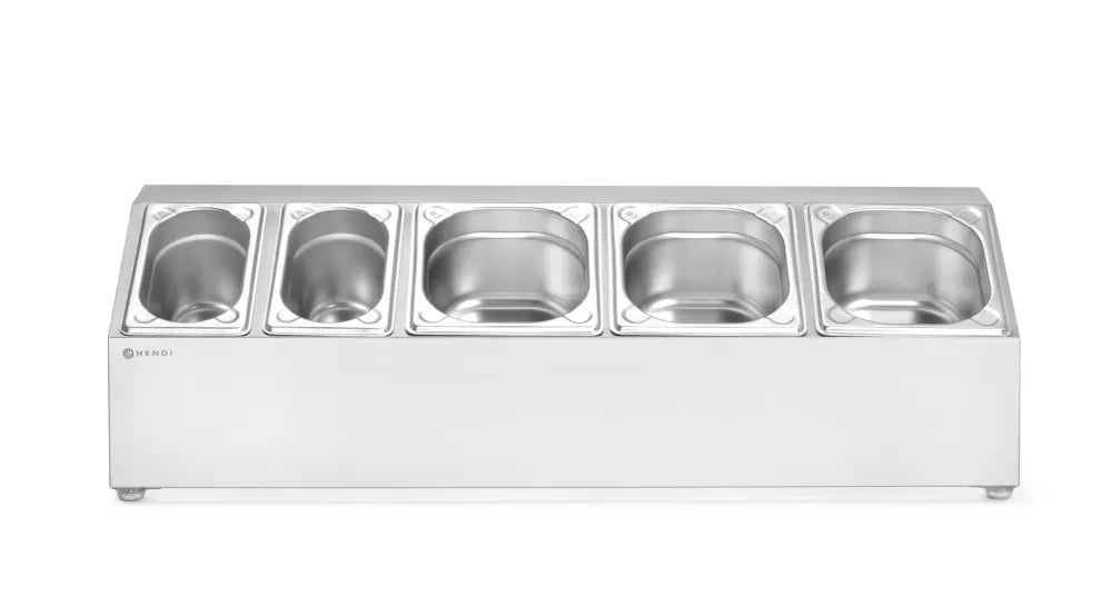 Halterung für Gastronorm-Behälter, HENDI, 5 Fächer, 745x245x(H)215mm