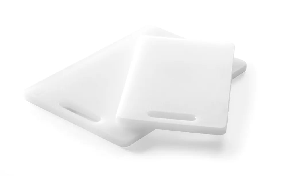 Schneidbrett mit Griff, HENDI, Weiß, 250x150mm, Rechteckig