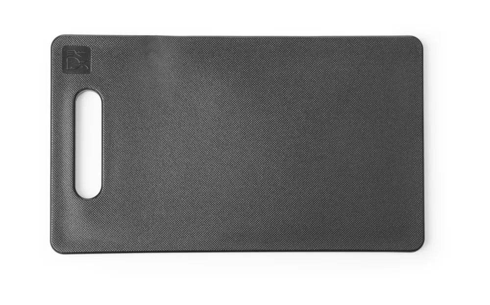 Schneidbrett mit Griff, HENDI, Schwarz, 250x150mm, Rechteckig