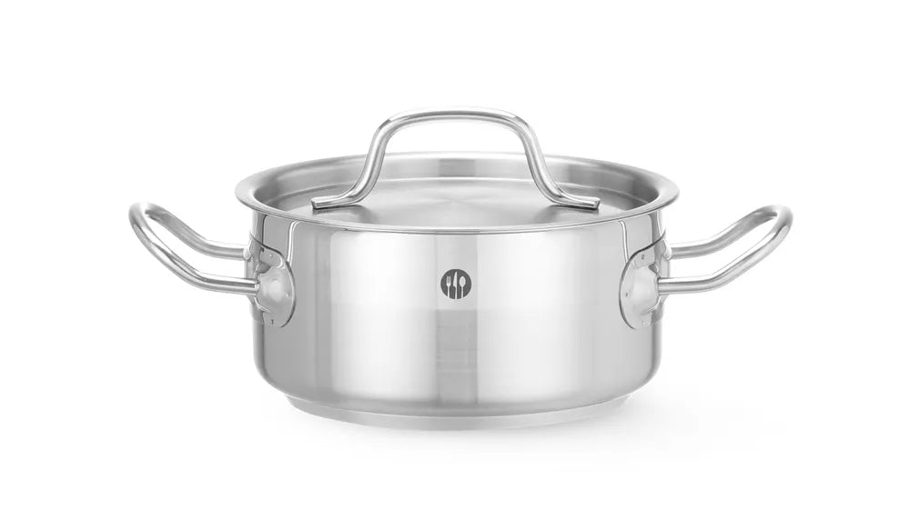 Kochtopf, niedrig - mit Deckel, HENDI, Profi Line, 4,8L, ⌀240x(H)105mm