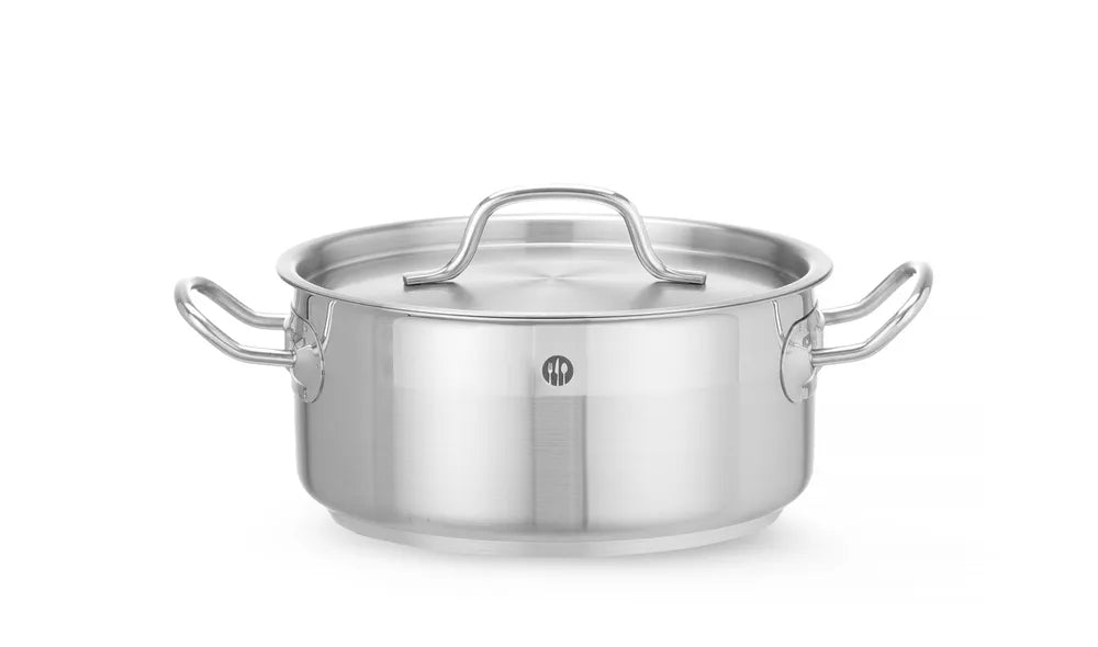 Kochtopf, niedrig - mit Deckel, HENDI, Profi Line, 2,8L, ⌀200x(H)90mm