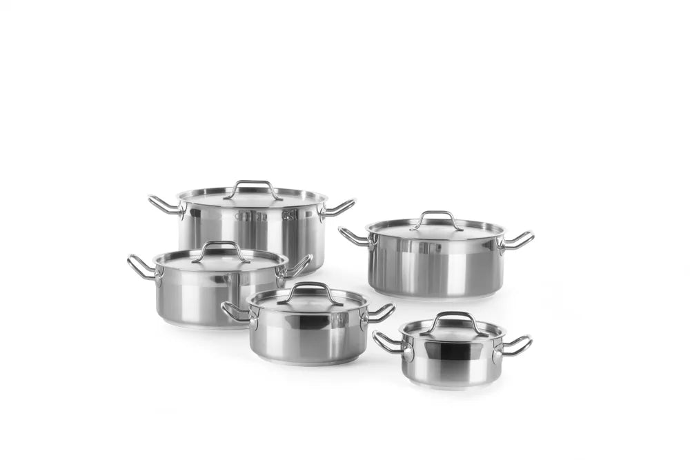 Kochtopf, niedrig - mit Deckel, HENDI, Profi Line, 1,5L, ⌀160x(H)75mm