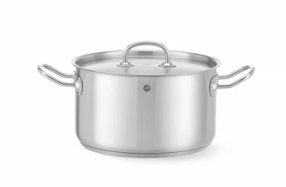 Kochtopf, mittel - mit Deckel, HENDI, Kitchen Line, 6L, ⌀240x(H)135mm