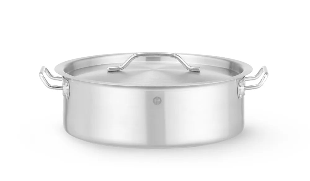 Kochtopf, niedrig - mit Deckel, HENDI, 8,5L, ⌀320x(H)110mm, Rund