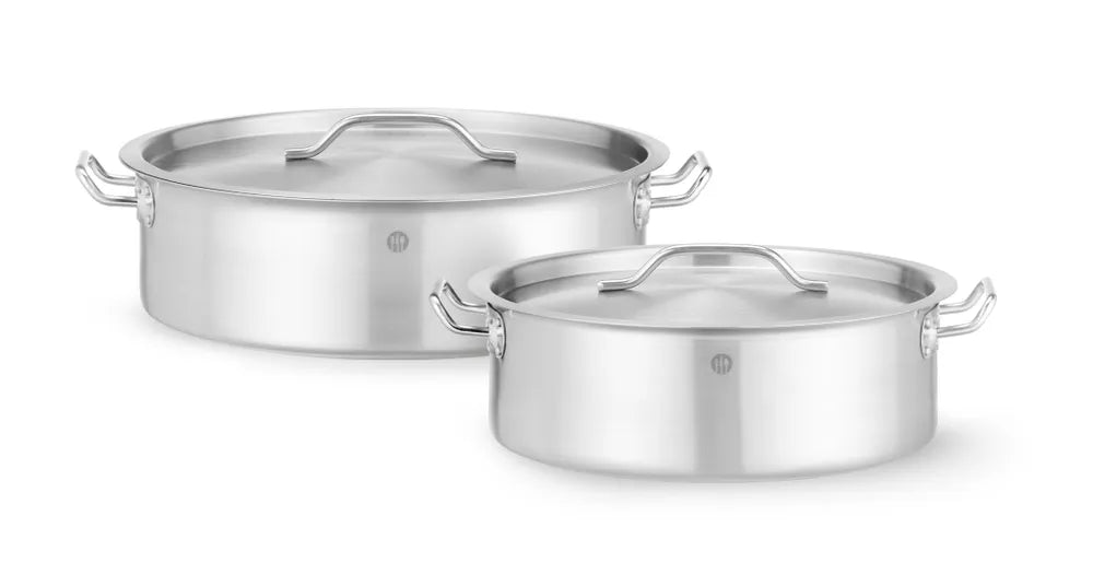 Kochtopf, niedrig - mit Deckel, HENDI, 10,8L, ⌀360x(H)110mm, Rund