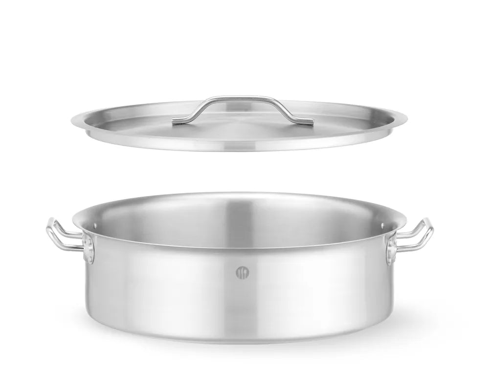 Kochtopf, niedrig - mit Deckel, HENDI, 10,8L, ⌀360x(H)110mm, Rund