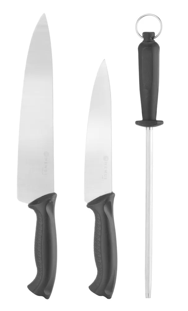 Messerset, 3-teilig, HENDI, Schwarz, (L)380mm