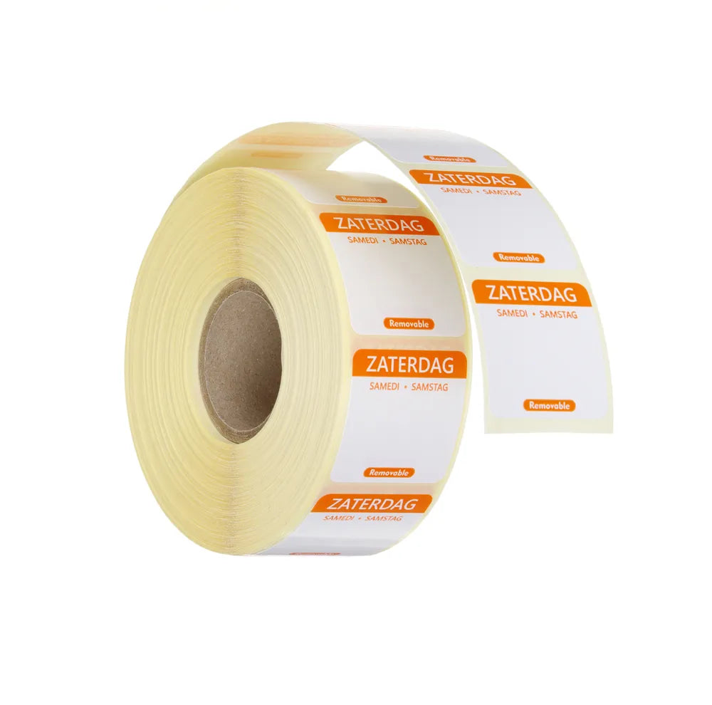 Täglich anwendbare Lebensmittelsicherheitsetiketten, mehrfach verwendbar, leicht entfernbar , HENDI, Samstag, Orange, 1000 Stk., 25x25mm