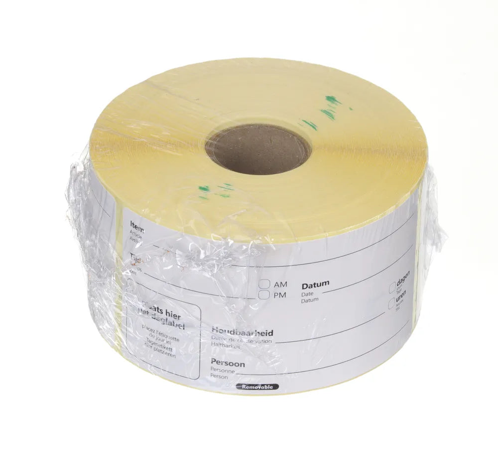 Lebensmittelrotationsetiketten, mehrfach verwendbar, leicht entfernbar, HENDI, Weiß, 500 Stk., 100x50mm