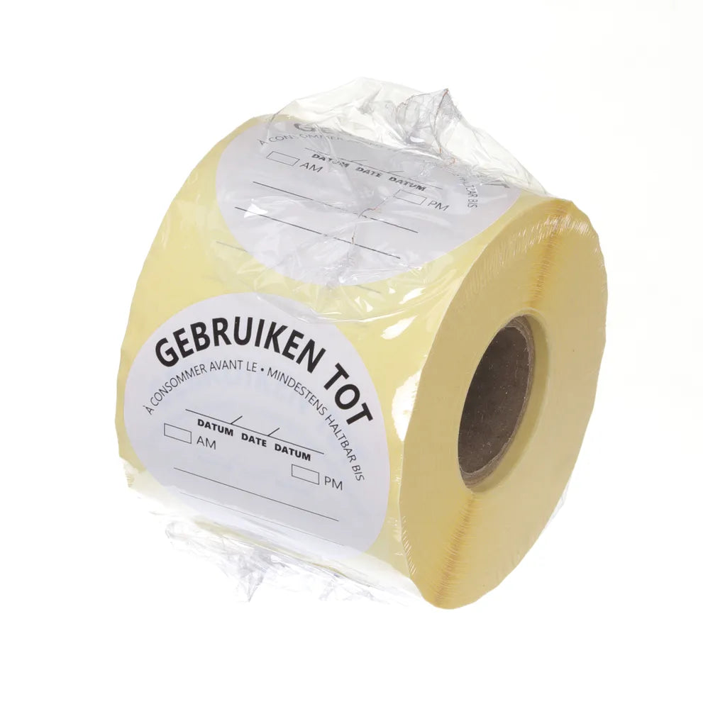 Lebensmittelsicherheit-Aufkleber, mehrfach verwendbar, leicht entfernbar, „VERWENDEN VOR“, HENDI, Weiß, 500 Stk., ⌀50mm