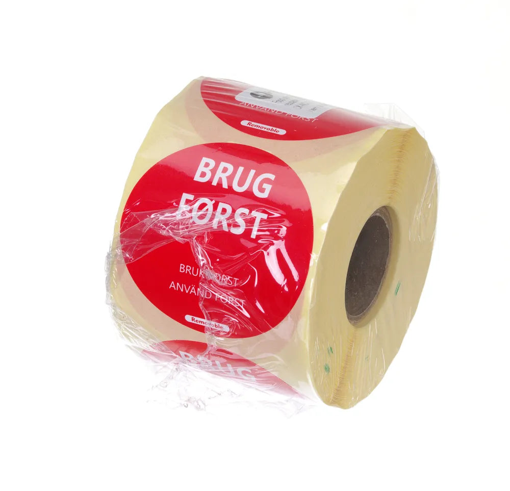 Lebensmittelsicherheit-Aufkleber, mehrfach verwendbar, leicht entfernbar, „USE FIRST“ (Zuerst verwenden), HENDI, Rot, 500 Stk., ⌀50mm