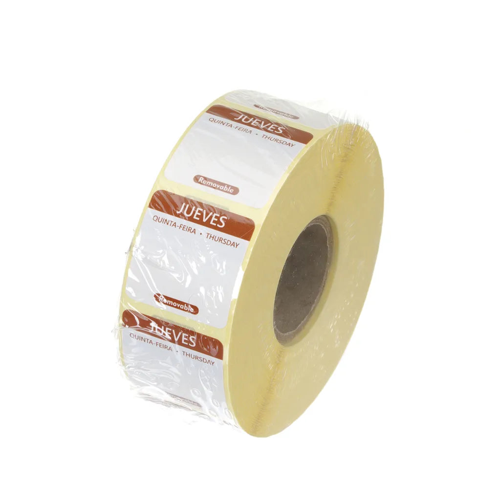 Täglich anwendbare Lebensmittelsicherheitsetiketten, mehrfach verwendbar, leicht entfernbar , HENDI, Donnerstag, Braun, 1000 Stk., 25x25x(H)mm