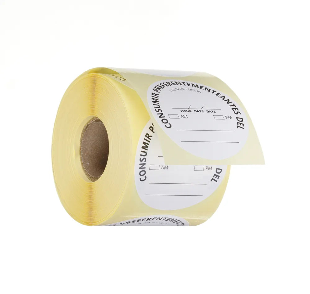 Lebensmittelsicherheitskennzeichnungen, mehrfach verwendbar, leicht entfernbar, „VERWENDEN VOR“, HENDI, Weiß, 500 Stk., ⌀50mm