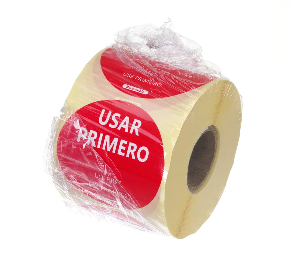 Lebensmittelsicherheitsetiketten, für den Mehrfachgebrauch, einfach zu entfernen, „ZUERST VERWENDEN“, HENDI, Rot, 500 Stk., ⌀50mm