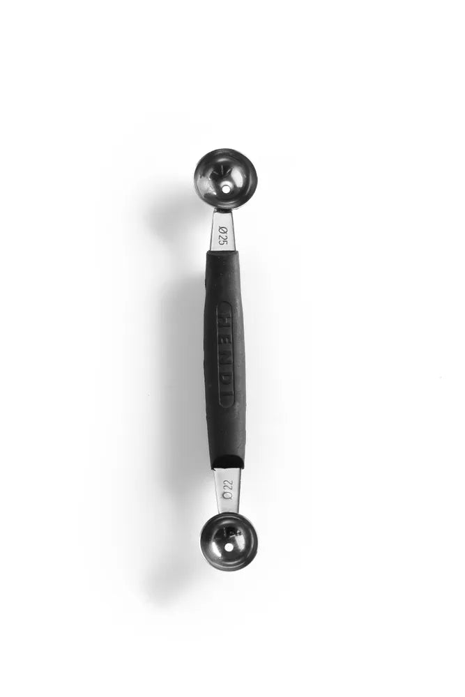 Kugelausstecher doppelt, HENDI, ø 22-25 mm, Schwarz, (L)165mm