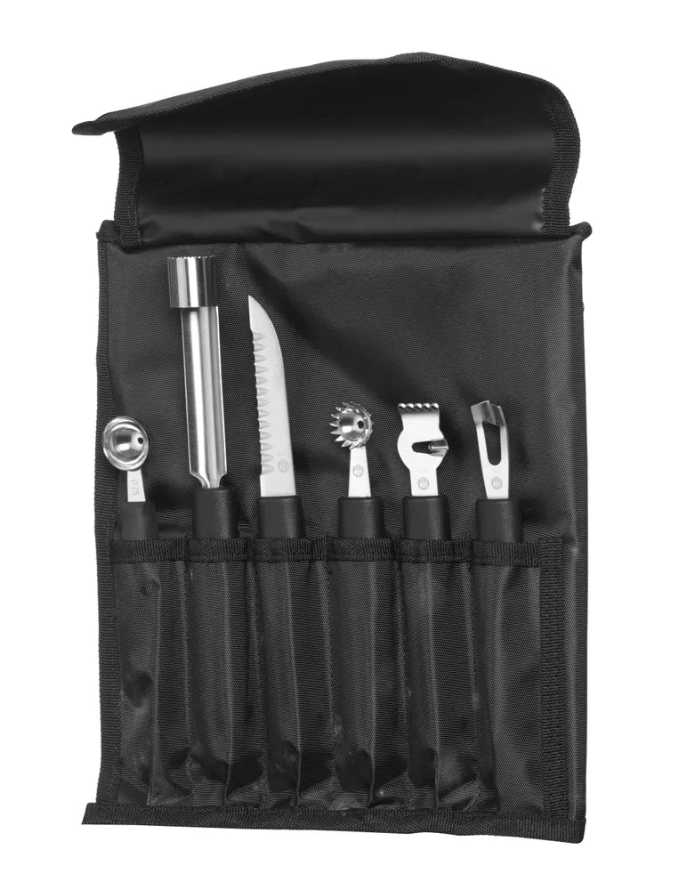 Dekoriermesserset - 6-teilig, HENDI, Schwarz, 280x100x(H)50mm
