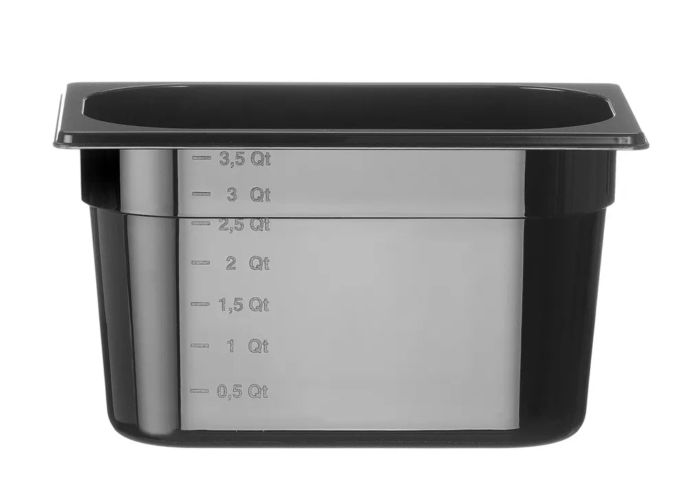 Gastronorm-Behälter 1/4, HENDI, Profi Line, GN 1/4, 4L, Schwarz, 265x162x(H)150mm