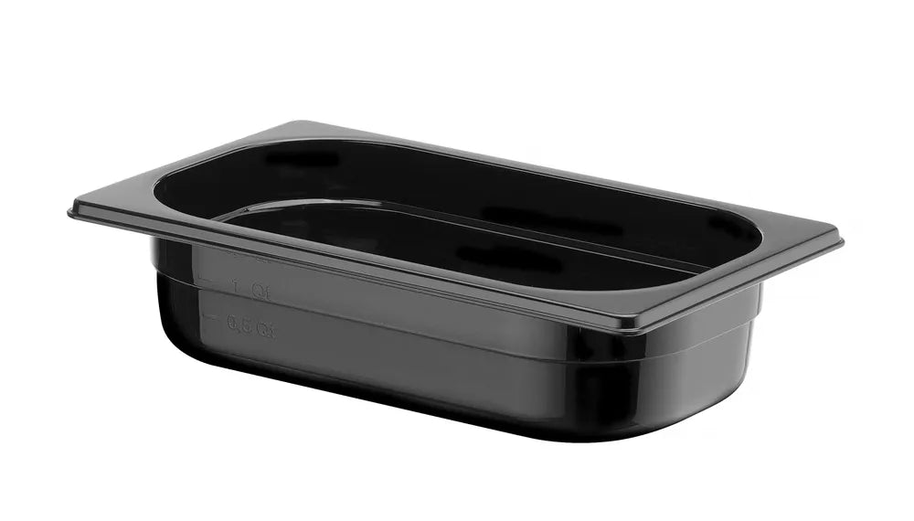 Gastronorm-Behälter 1/4, HENDI, Profi Line, GN 1/4, 1,8L, Schwarz, 265x162x(H)65mm
