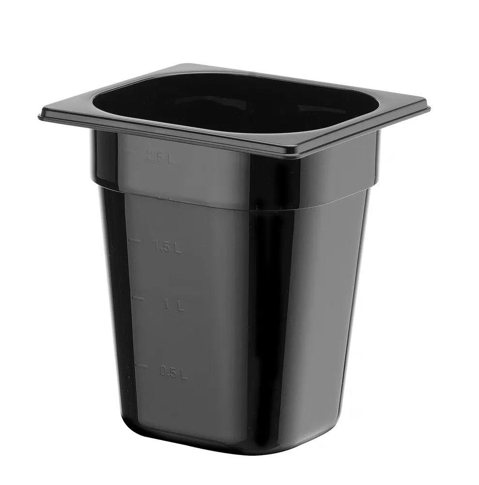 Gastronorm-Behälter 1/6, HENDI, Profi Line, GN 1/6, 3,4L, Schwarz, 176x162x(H)200mm