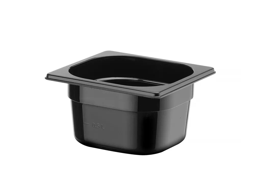 Gastronorm-Behälter 1/6, HENDI, Profi Line, GN 1/6, 1,6L, Schwarz, 176x162x(H)100mm