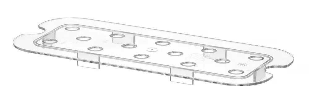 Perforiertes Abtropfgitter für Gastronorm-Behälter aus Polycarbonat, HENDI, Profi Line, GN 1/3, Transparent, 266x116mm