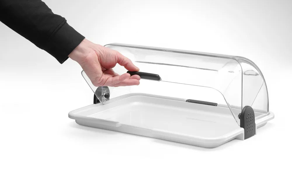 Rolltop-Display, HENDI, Weiß, 475x325x(H)415mm, Rechteckig