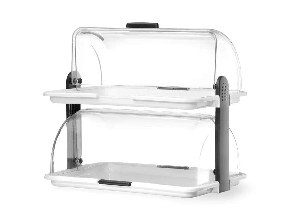 Rolltop-Display, HENDI, Weiß, 475x325x(H)415mm, Rechteckig