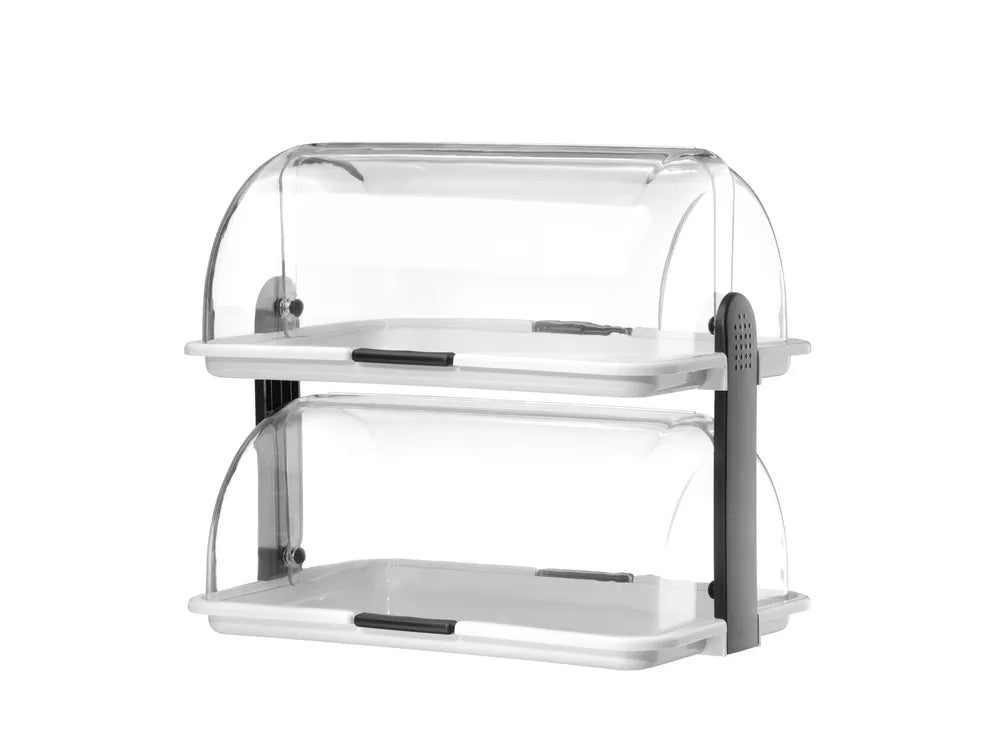 Rolltop-Display, HENDI, Weiß, 380x260x(H)355mm, Rechteckig