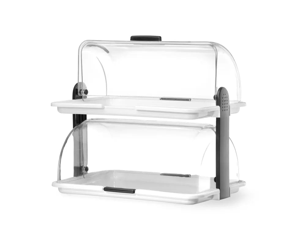 Rolltop-Display, HENDI, Weiß, 380x260x(H)355mm, Rechteckig