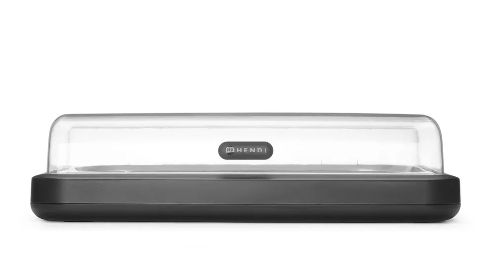 Kühldisplay UNIQ, HENDI, designed by Robert Bronwasser, GN 1/1, Schwarz, 593x389x(H)147mm, Rechteckig