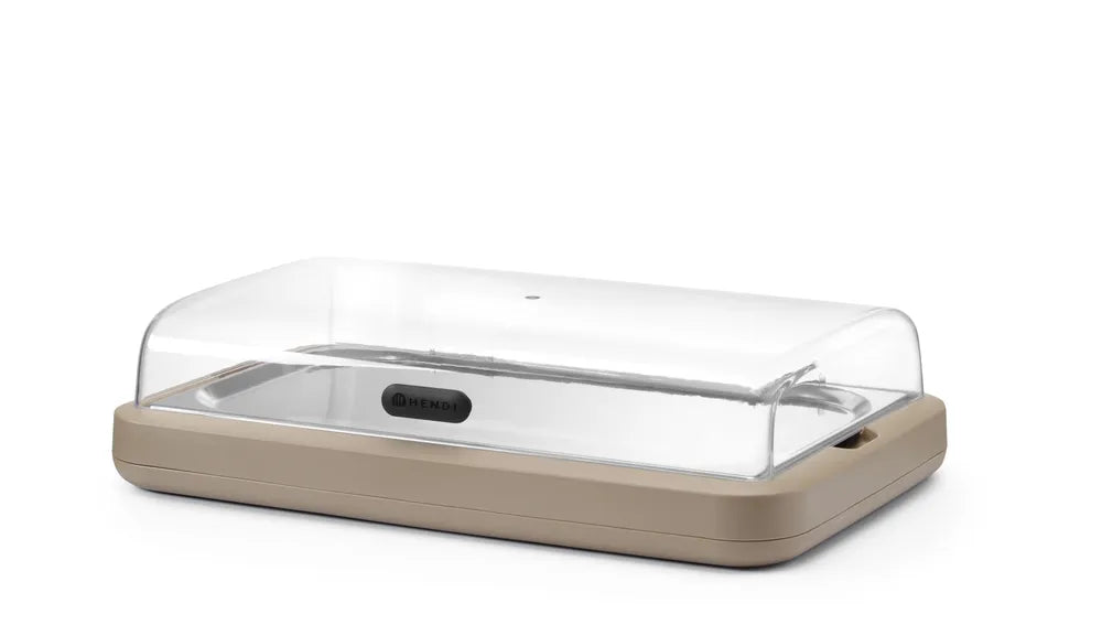 Kühldisplay UNIQ, HENDI, designed by Robert Bronwasser, GN 1/1, Beige, 593x389x(H)147mm, Rechteckig