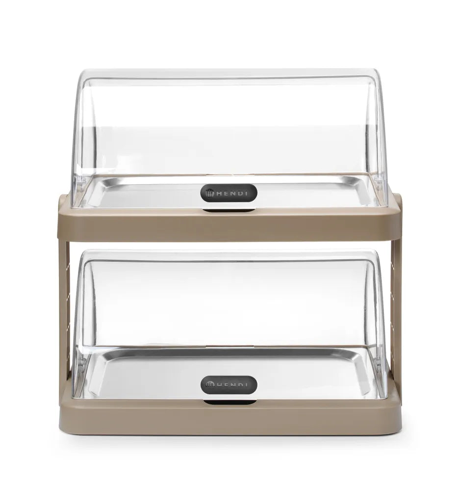 Rolltop Kühldisplay Duo UNIQ, HENDI, designed by Robert Bronwasser, Einzel, Schwarz, 460x355x(H)220mm, Rechteckig