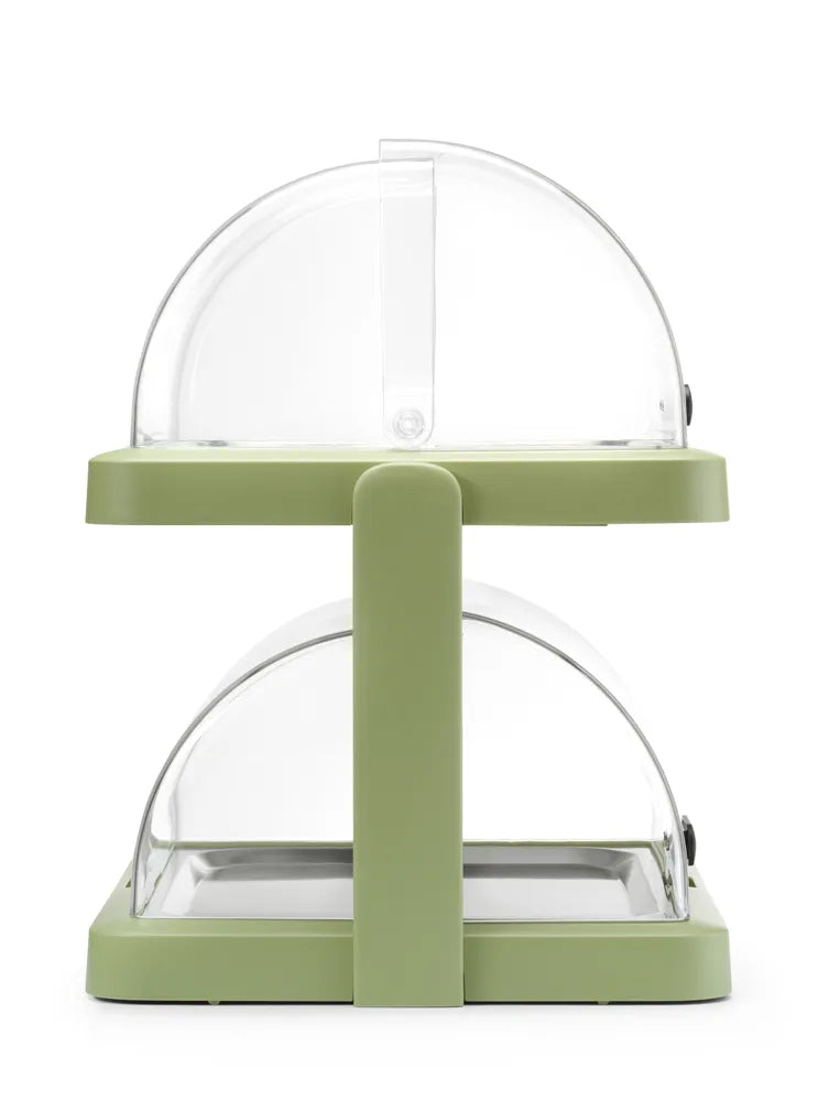 Rolltop Kühldisplay Duo UNIQ, HENDI, designed by Robert Bronwasser, Doppelt, Grün, 480x355x(H)480mm, Rechteckig