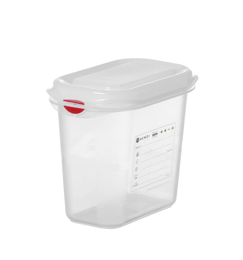 GN 1/9 Behälter, Polypropylen, HENDI, GN 1/9, 1,5L, Transparent, 176x108x(H)150mm, Rechteckig