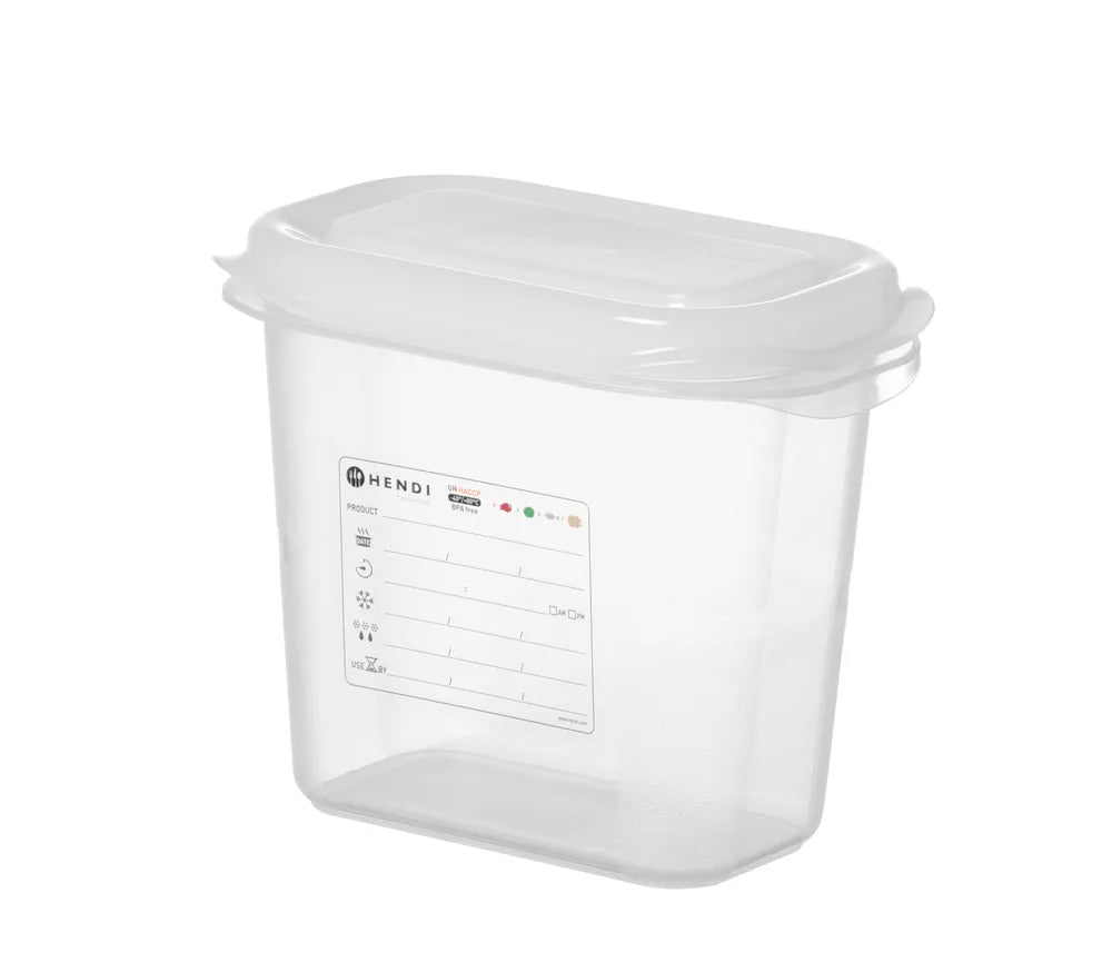 GN 1/9 Behälter, Polypropylen, HENDI, GN 1/9, 1,5L, Transparent, 176x108x(H)150mm, Rechteckig