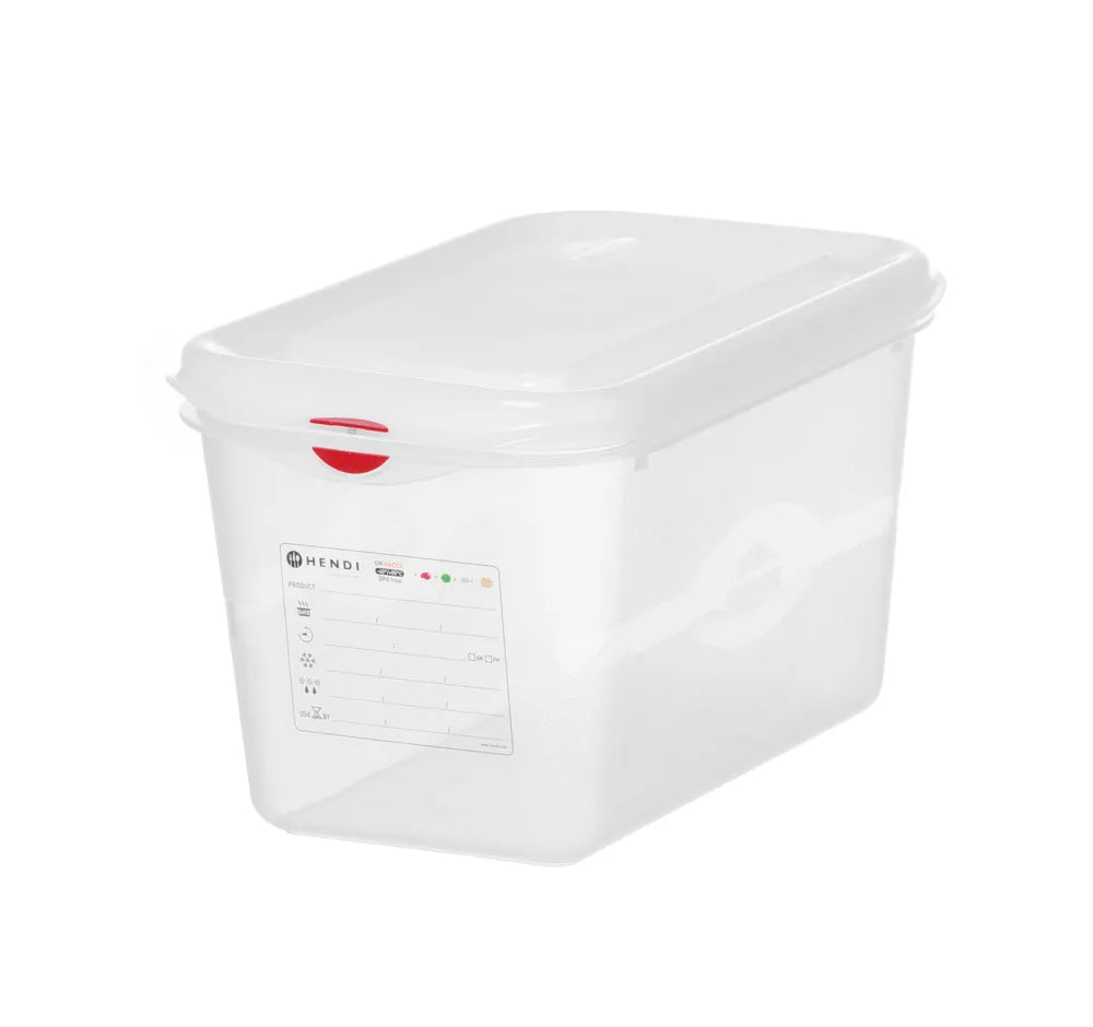 Behälter GN 1/4 Polypropylen, HENDI, GN 1/4, 4,3L, Transparent, 265x162x(H)150mm