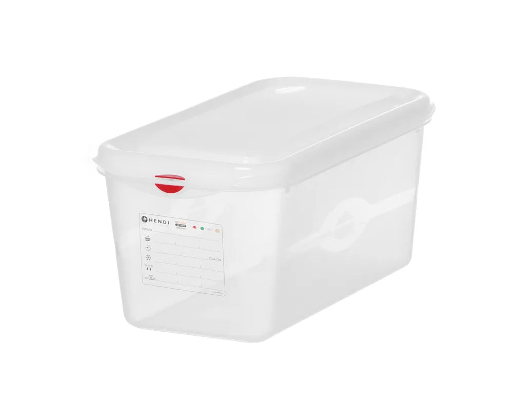 GN 1/3 Behälter, Polypropylen, HENDI, GN 1/3, 6L, Transparent, 325x176x(H)150mm, Rechteckig