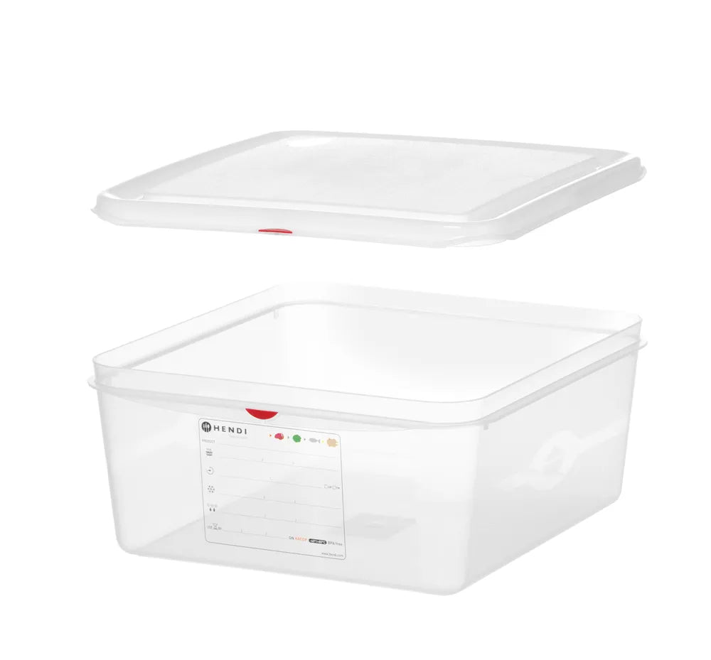 GN 2/3 Behälter, Polypropylen, HENDI, GN 2/3, 13,5L, Transparent, 354x325x(H)150mm, Rechteckig