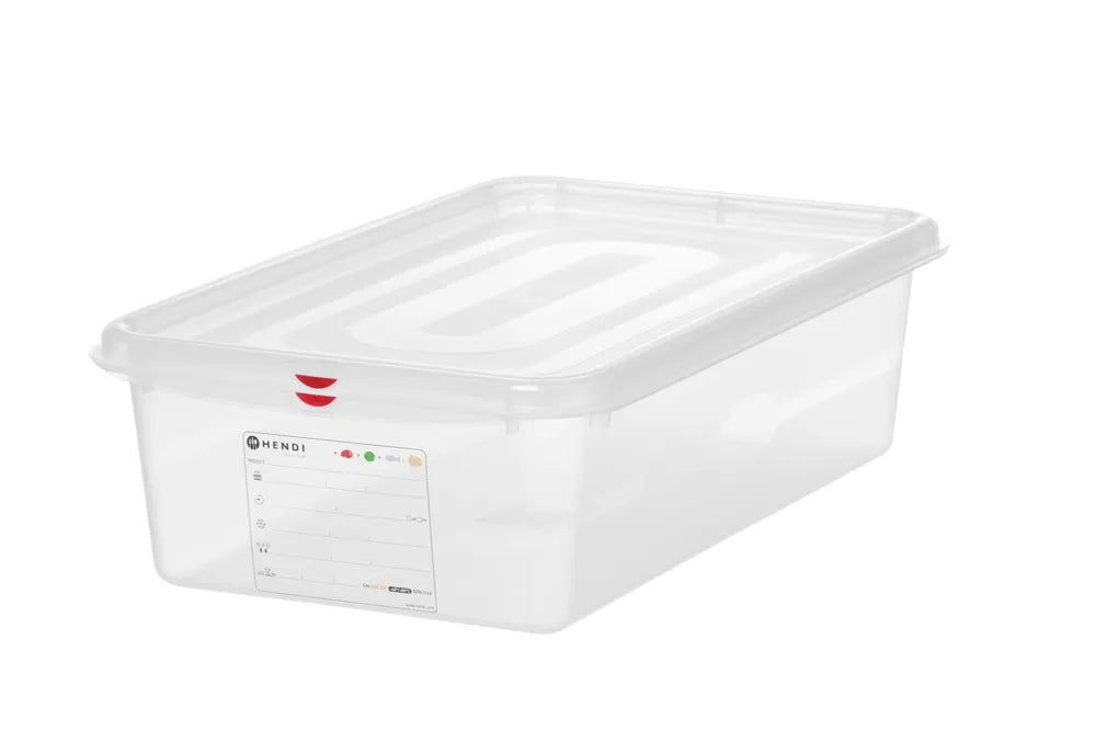 GN 1/1 Behälter, Polypropylen, HENDI, GN 1/1, 21L, Transparent, 530x325x(H)150mm, Rechteckig