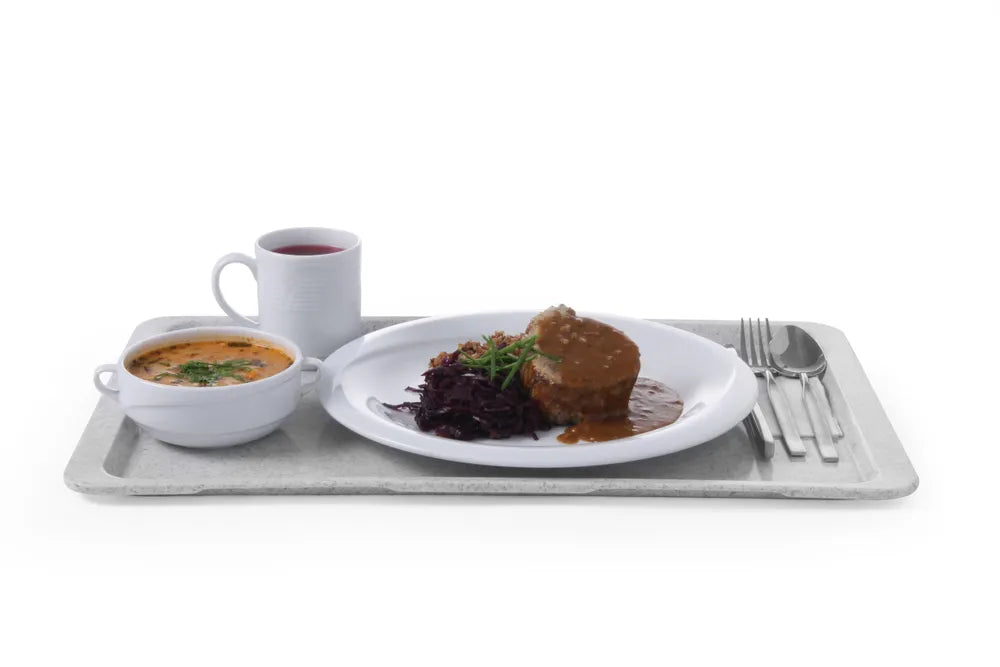 Polyestertablett für Selbstbedienungsrestaurants, AmerBox, GN 1/1, Granit, 530x325mm