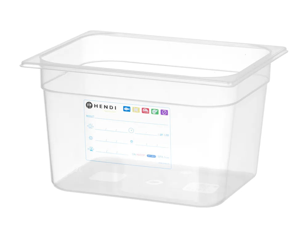 Gastronorm-Behälter 1/2, HENDI, GN 1/2, 12,5L, Transparent, 325x265x(H)200mm