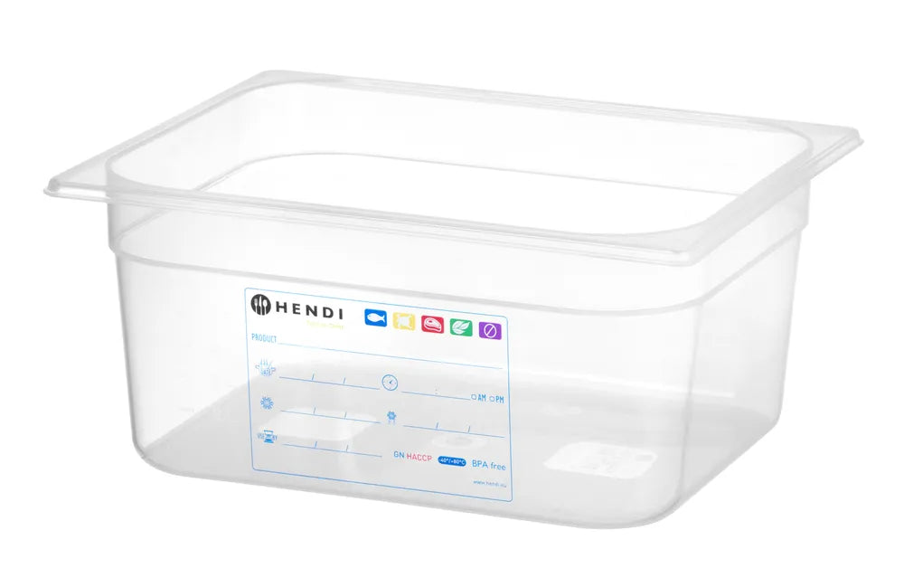 Gastronorm-Behälter 1/2, HENDI, GN 1/2, 9,5L, Transparent, 325x265x(H)150mm