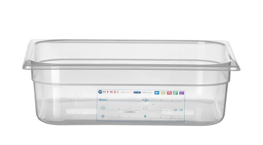 Gastronorm-Behälter 1/2, HENDI, GN 1/2, 6,5L, Transparent, 325x265x(H)100mm