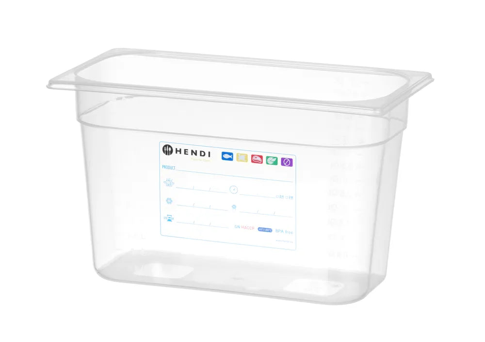 Gastronorm-Behälter 1/3, HENDI, GN 1/3, 7,8L, Transparent, 325x176x(H)200mm