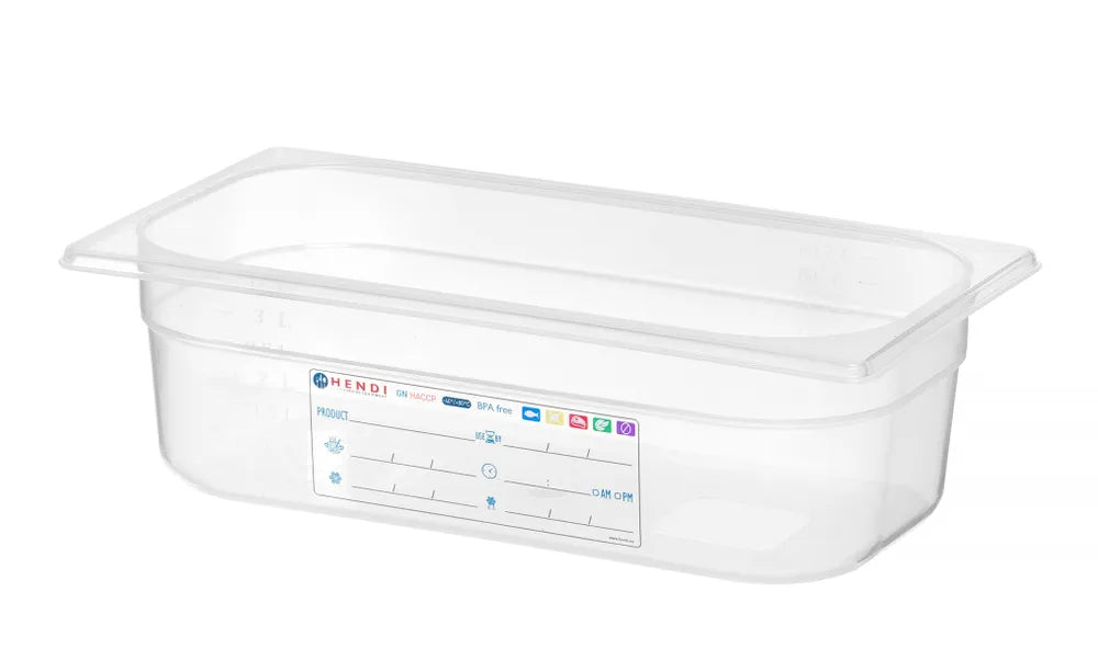 Gastronorm-Behälter 1/3, HENDI, GN 1/3, 4L, Transparent, 325x176x(H)100mm