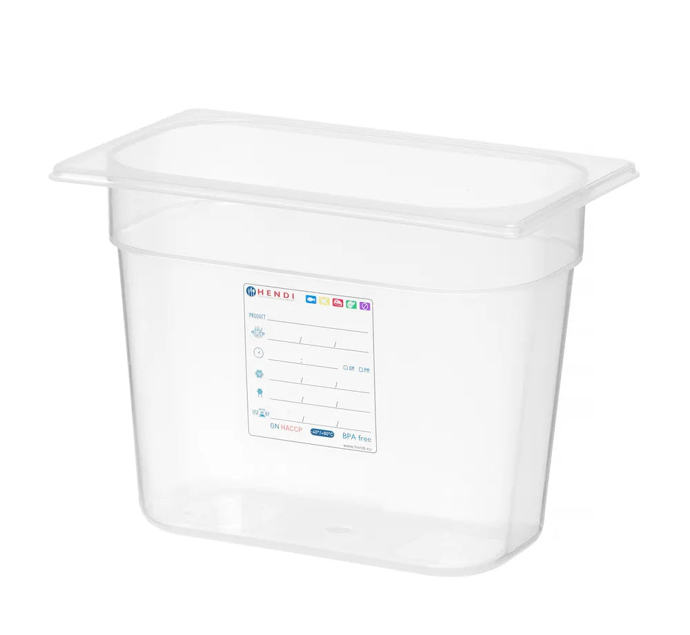 Gastronorm-Behälter 1/4, HENDI, GN 1/4, 5,5L, Transparent, 265x162x(H)200mm