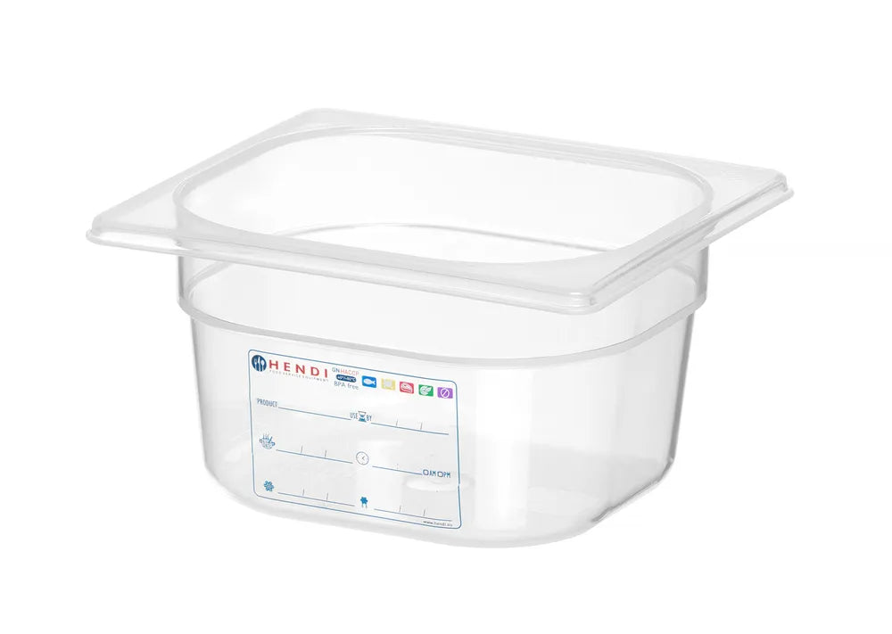 Gastronorm-Behälter 1/6, HENDI, GN 1/6, 1,6L, Transparent, 176x162x(H)100mm