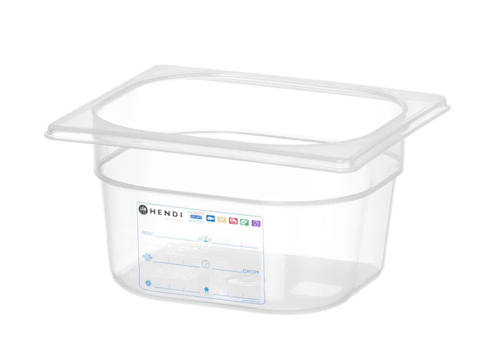 Gastronorm-Behälter 1/6, HENDI, GN 1/6, 1,6L, Transparent, 176x162x(H)100mm