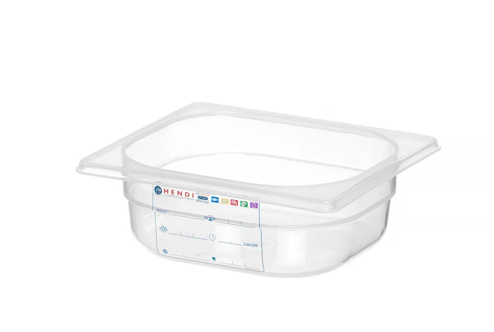 Gastronorm-Behälter 1/6, HENDI, GN 1/6, 1L, Transparent, 176x162x(H)65mm